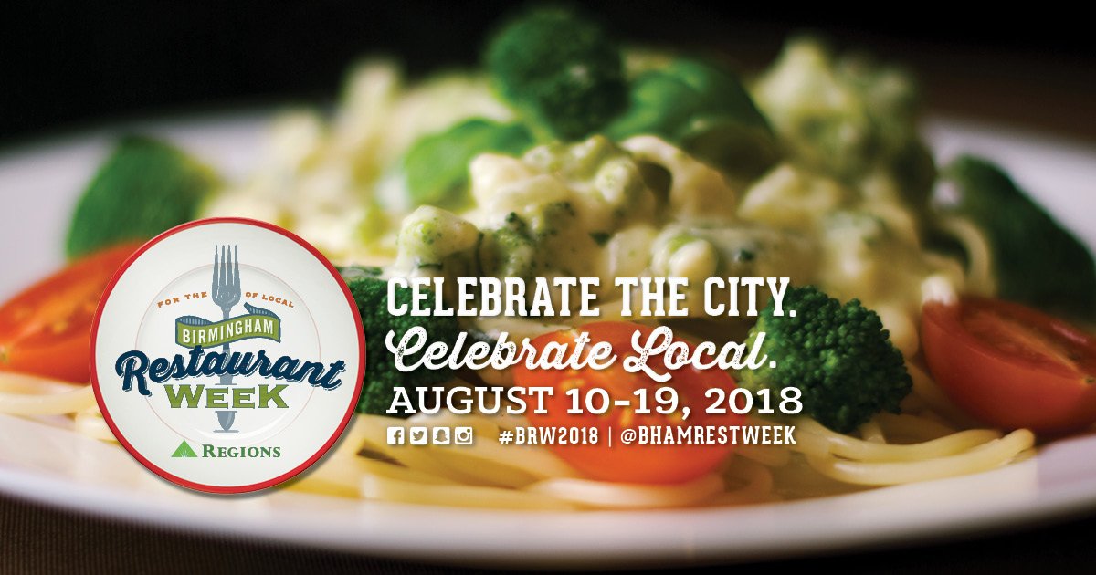 Mark your calendars - <a href="/bhamrestweek/">Birmingham Restaurant Week</a> is upon us! For 10 days, celebrate a love of #Birmingham and food with participating restaurants, special events and more. More details ---> bhamrestaurantweek.com #BRW2018