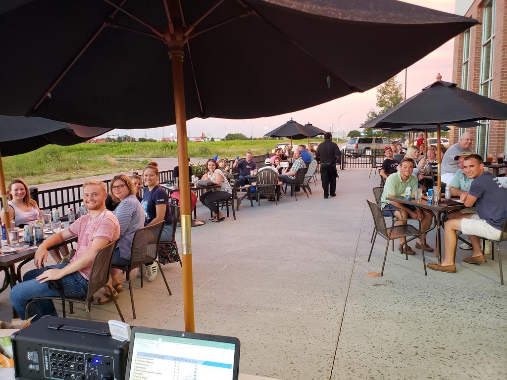 KearneyMG's tweet photo. What a great turn out for #triviaonthepatio! Every Thursday at 8pm until the end of July we will have trivia night where first place wins a $50 Market Grille gift card! Come join the fun! https://t.co/oHi4NkfZDy