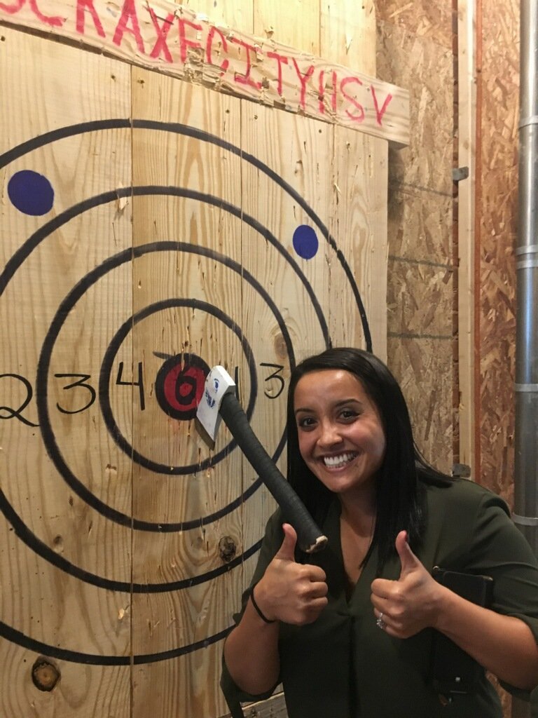 cyberreachhsv's tweet photo. Happening now. Jamie the #axepert three in a row @RockAxeCity #ringer #womenincyber https://t.co/MsKVZZ0NPY