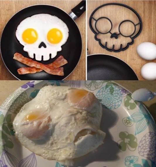 人生甘くないな？ｗｗドクロの目玉焼きのつもりが完全にエイリアンｗｗ