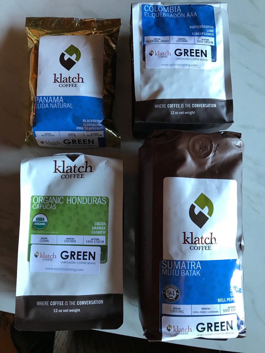 GoodCoffeeMap's tweet image. A nice stash of green from ⁦@KlatchRoasting⁩