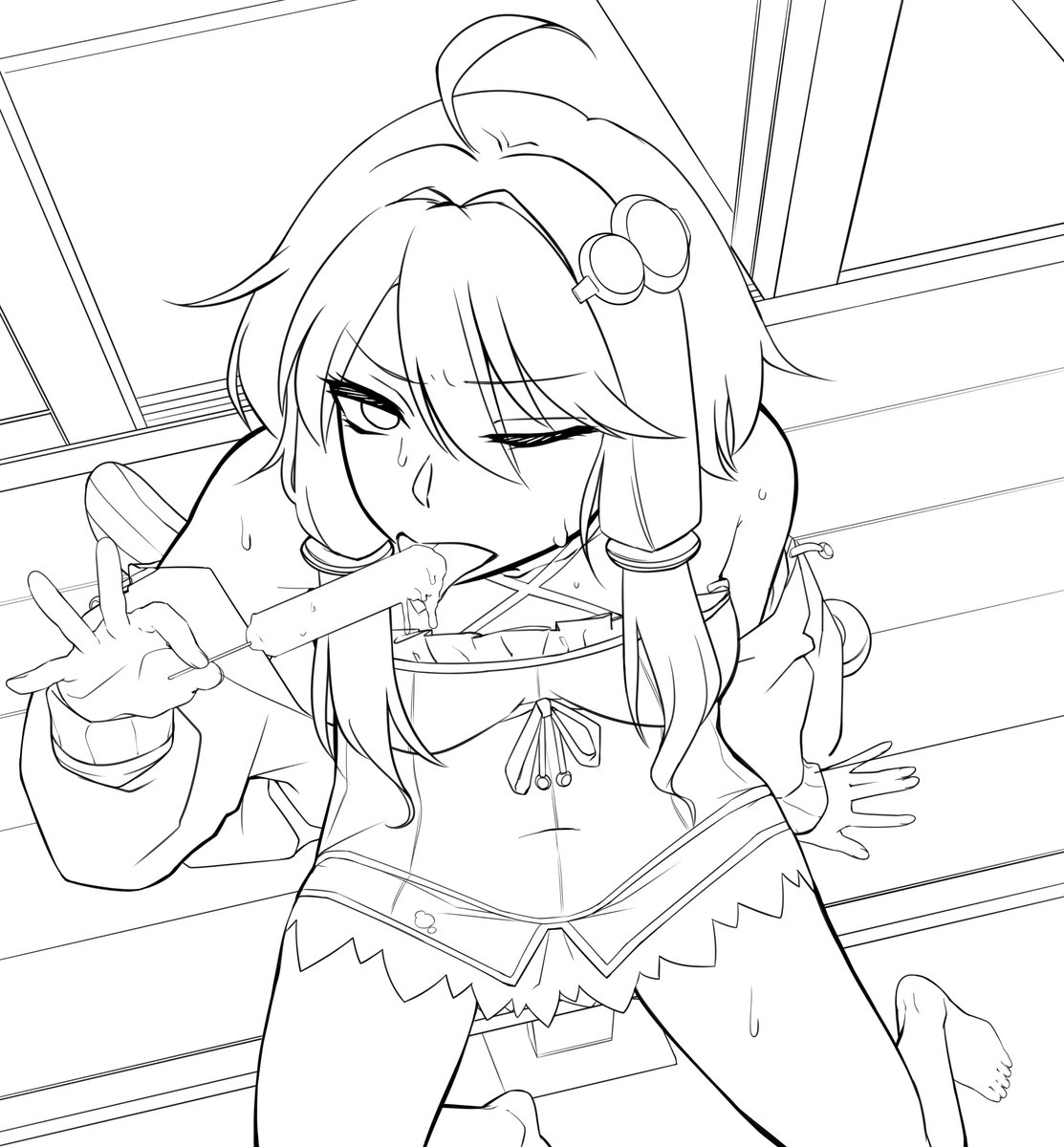 夜勤の日の朝は時間があるからガンガン描いておこう 
