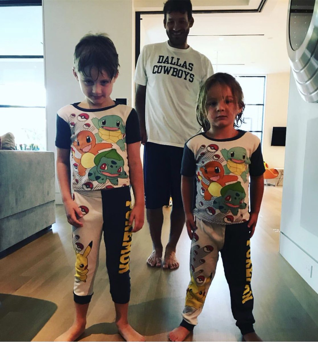 Rizzuti09's tweet photo. When the PJs go on the wrong kid. Sorry Hawkins and Rivers @tonyromo #CuteKids #NotFun #ToBig #ToSmall #HawkinsRomo #RiversRomo https://t.co/h9aJyd3vV4
