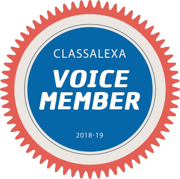 CarolineResler's tweet photo. Met the @ClassAlexa team at #ISTE18 - today I got my Echo Dot that I ordered on #PrimeDay and immediately set up my #classalexa https://t.co/fduuW3aIbm