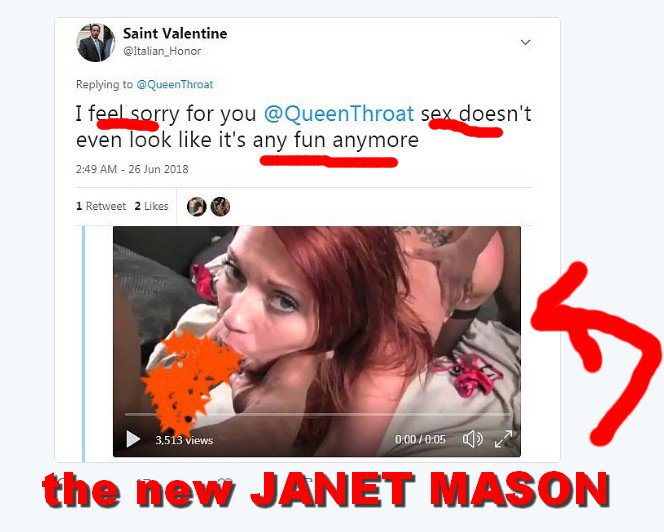 Jessica_DeeXxX's tweet photo. @blackula92 FYI @janetmasonxxx is one of the phoniest performers her scene w @dfwknight were TERRIBLE bc  JANET'S been FUXED so much  like @queenthroat she dont even feel it no more .. &amp; FOR WHAT ..SHE BROKE LOST HER HOUSE IN LA had to move back to Maryland &amp; is NO MORE 🚫⭐️ famous for it https://t.co/aTQE6eQkzB