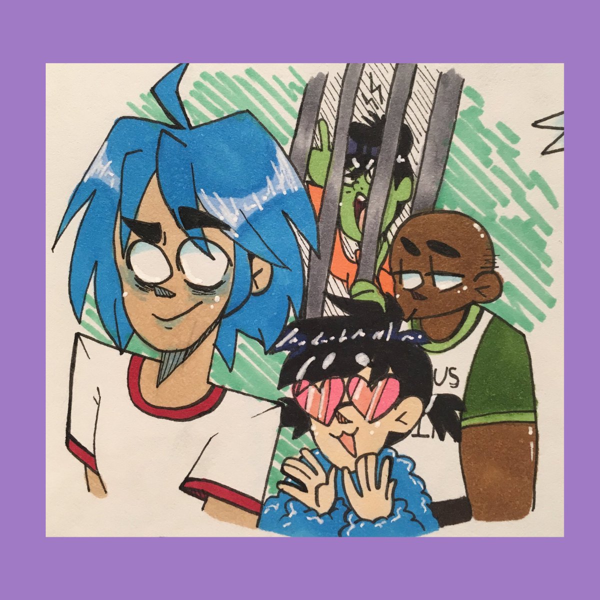 artyxvx's tweet photo. I made some fan art for some people π€ππ#fanart #falloutboy #gorillaz #roachcult https://t.co/z2RVPkdjSm