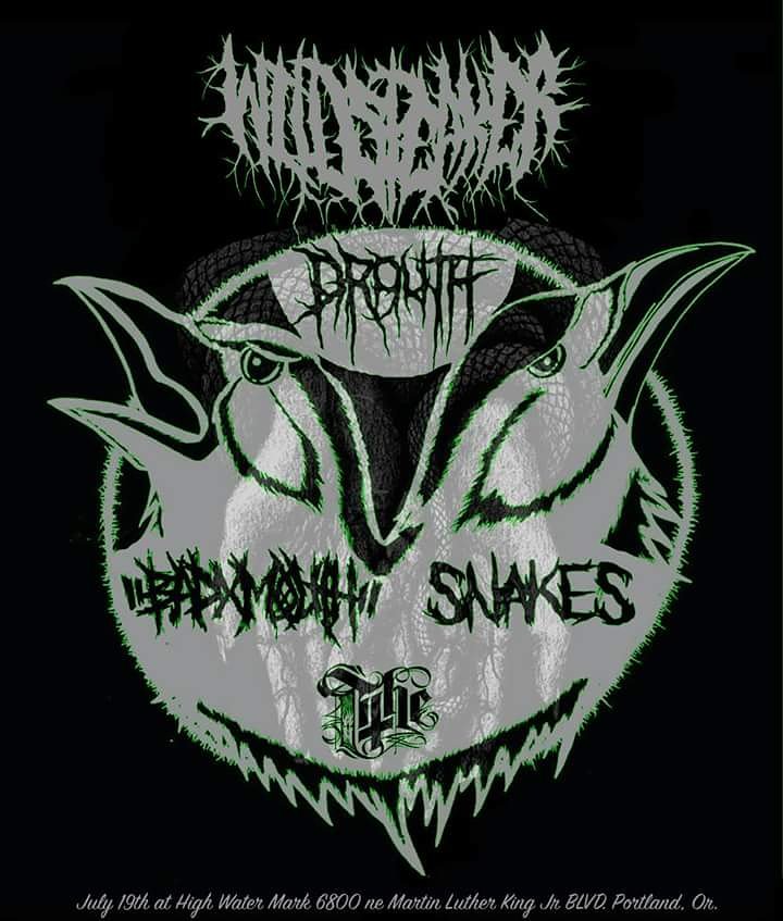 Wildspeakerband's tweet photo. Tonight 7/19 in PDX! #Wildspeaker  #Drouth #BadXMouth #Snakes #Tithe @ #HighWaterMarkLounge https://t.co/PbP96Dz73o