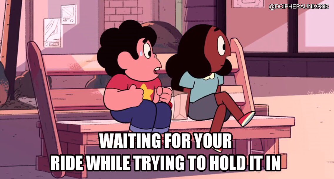 dcipheraunivrse's tweet photo. I hope he can shapeshift his bladder to a bigger size! #stevenuniverse #steven #connie #crystal #gem #crystalgems #crystalgem #stevonnie #bathroom #holditin https://t.co/TL292c8nD9