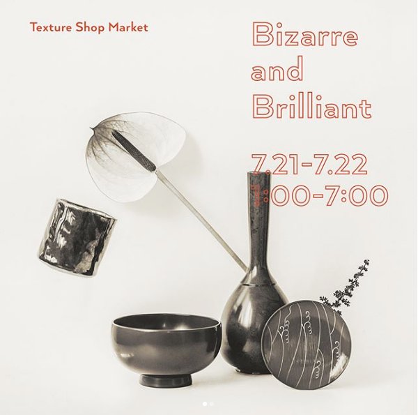 About_Seoul's tweet photo. [MARKET] 1년에 두 번 열리는 texture shop의 유일한 세일기간, 5천원 대의 작은소품부터 10만원 이하의 화병까지, 나만의 소중한 보물을 찾으러 가실꺼죠? _이상하고 화려한 market:bizarre and brilliant_통의동 texture shop_7/21-7/22(1시-7시) https://t.co/uGbAzBdv0C