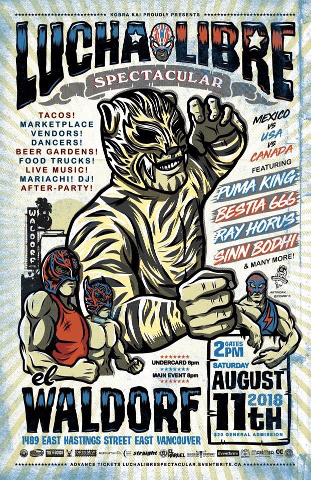 Ave_Rex's tweet photo. Yo #Vancouver! We’re dropping some #luchalibre on y’all on August 11th. Also mariachi, tacos, and music. No falten. https://t.co/MOyw18TT6Q