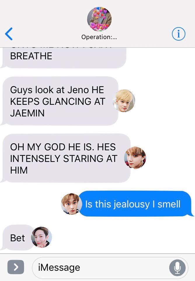 jaemin and jisung clings onto each other; jeno steals glances