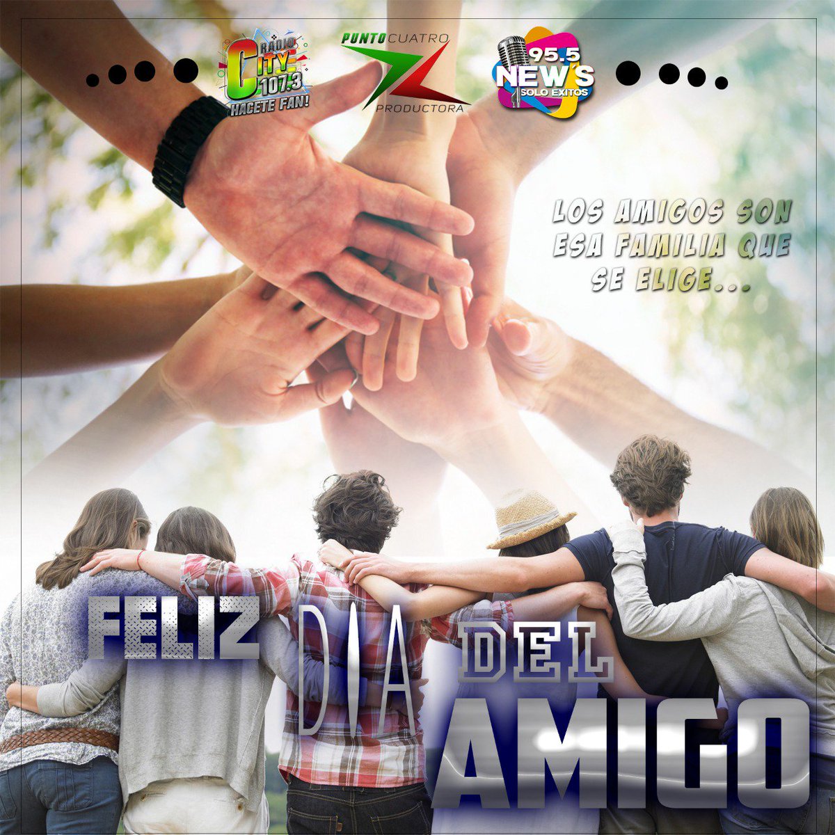 Feliz #DiadelAmigo les desea todo el staff de New's 95.5 @RadioCity1073 y <a href="/PuntoCuatroOk/">PUNTO CUATRO</a> RT