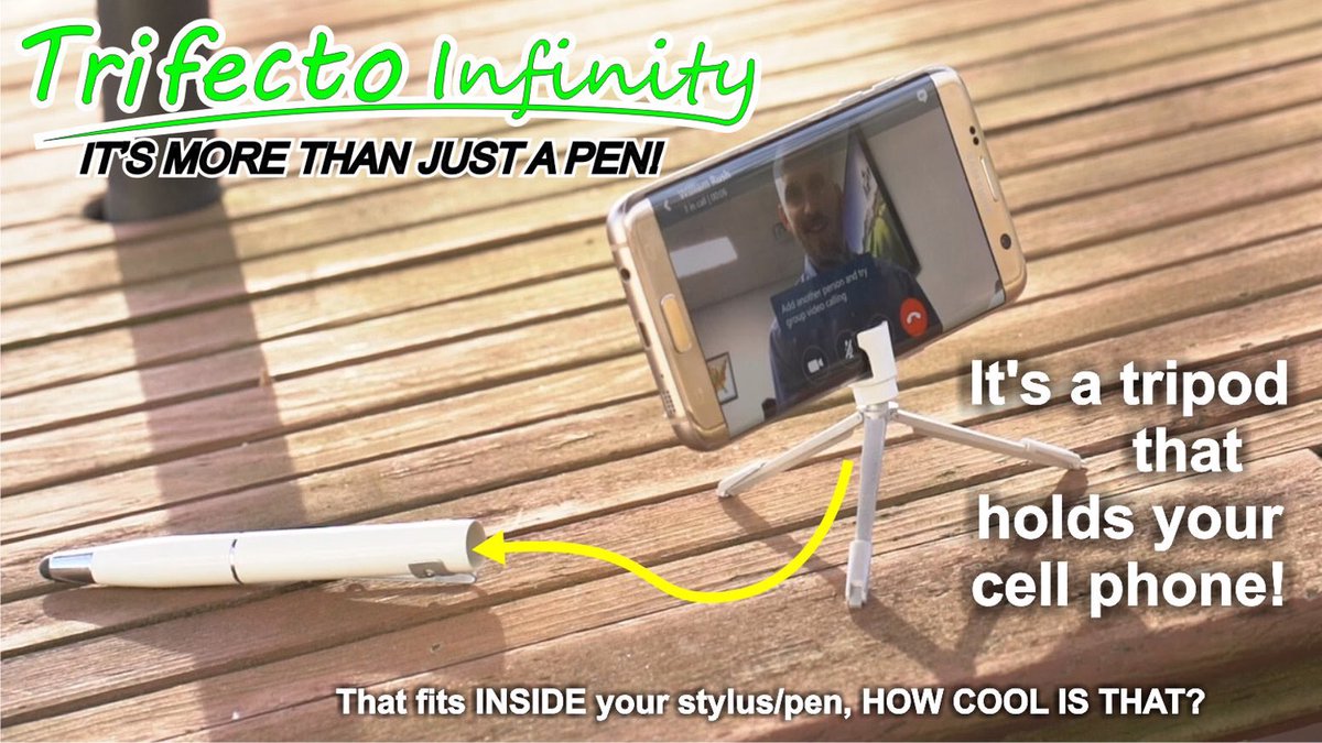 23funshine's tweet photo. The Trifecto Infinity is a pen - but it's more than just a pen! Inside the pen is a tripod that conveniently holds your cell phone!
#Trifecto https://t.co/lSRV56Ti9W