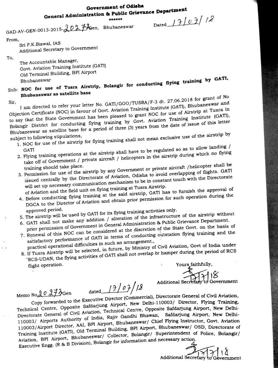 DeoKalikesh's tweet photo. Happy that @CMO_Odisha has sanctioned the NOC for the flying school at #Tusra in #Bolangir. Now our boys and girls can dream of reaching the skies and becoming pilots. Thank you @Naveen_Odisha https://t.co/0WYhC2AmLX
