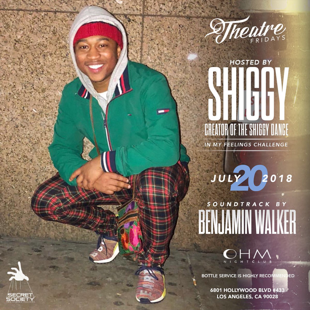 RelapseLA's tweet photo. FRIDAY 10pm #TheatreFridays (21+) inside @ohmnightclubla 6801 Hollywood Blvd 4th Floor SHIGGY DANCE CHALLENGE Hosted by @TheShiggyShow &amp; Friends FREE B4 11PM ON #DIAMONDLIST #WeOhmTheNight https://t.co/SdLeal6MWL