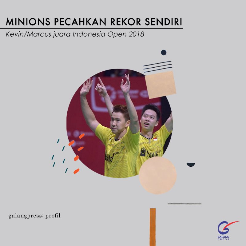 Kemenangan Marcus fernaldi gideon/Kevin sanjaya sukamuljo atas pasangan jepang Takuto inoue/Yuki kaneko di Indonesia Open 2018 sekaligus membuka puasa gelar di ganda putra. Gelar ini juga merupakan yang keempat untuk pasangan dengan julukan minions setelah Indonesia Masters,