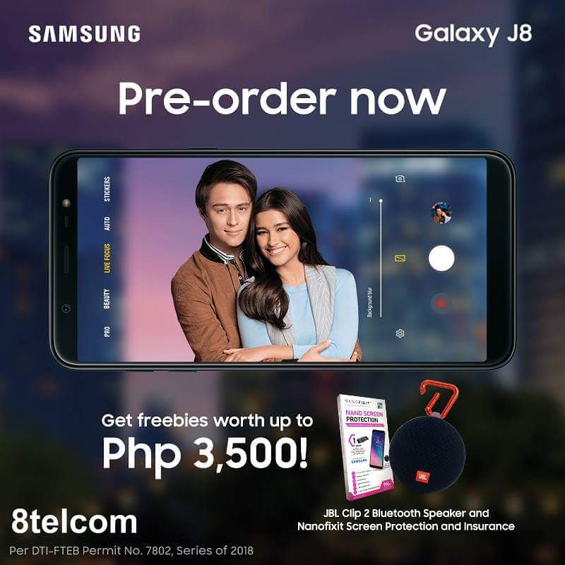 8telcomInc's tweet photo. Get the best J Series Smartphone that lets you capture moments perfectly at P15,990 with only P500 downpayment!
If you pre-order now, you’ll get P3,500 worth of freebies and P1,000 OFF your SRP if you claim the unit on August 4-5 2018.

#8telcom #SamsungAt8telcom https://t.co/SFDQvUYOns