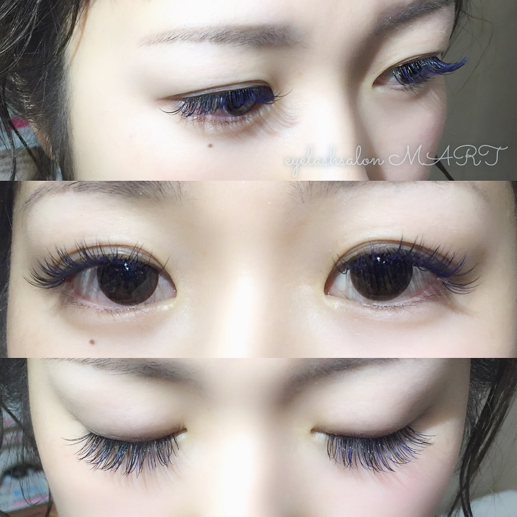 Eyelashsalon Mart Black Blue Mix 大人かわいいオシャレな ネイビーブルー まつげエクステサロン まつげエクステ 徳島まつげエクステ 徳島まつ毛エクステ まつエク マツエク 徳島マツエク 徳島 Tokushima 徳島駅前 徳島駅