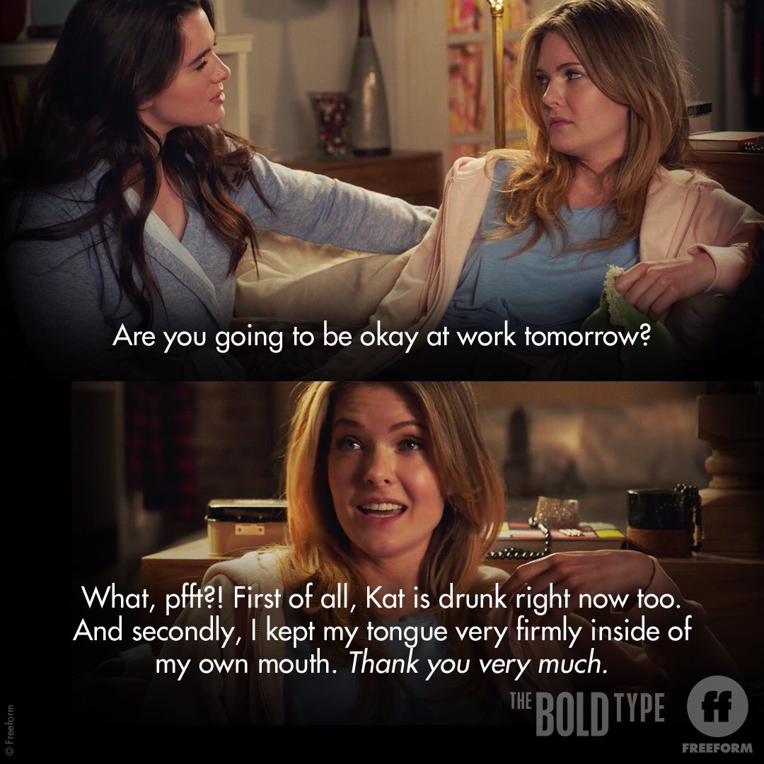 TheBoldTypeTV's tweet photo. Drunk Sutton is a mood. #TheBoldType https://t.co/Mz3G8NrPWQ