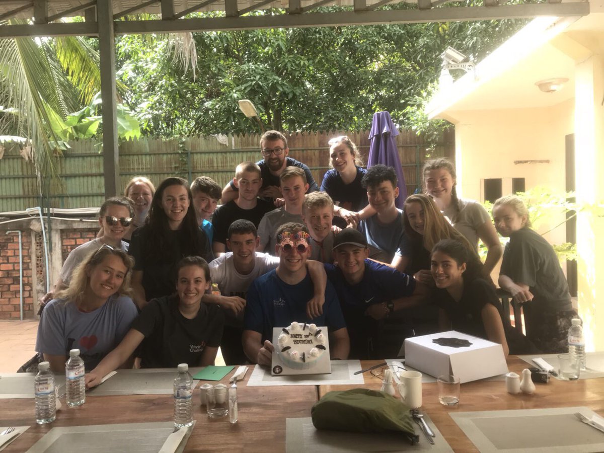 Celebrating Mr McNamara’s birthday before heading off to project. @PVEnrichment <a href="/AliWorld_Ch/">Ali Ions</a> <a href="/weareworldchall/">World Challenge</a>