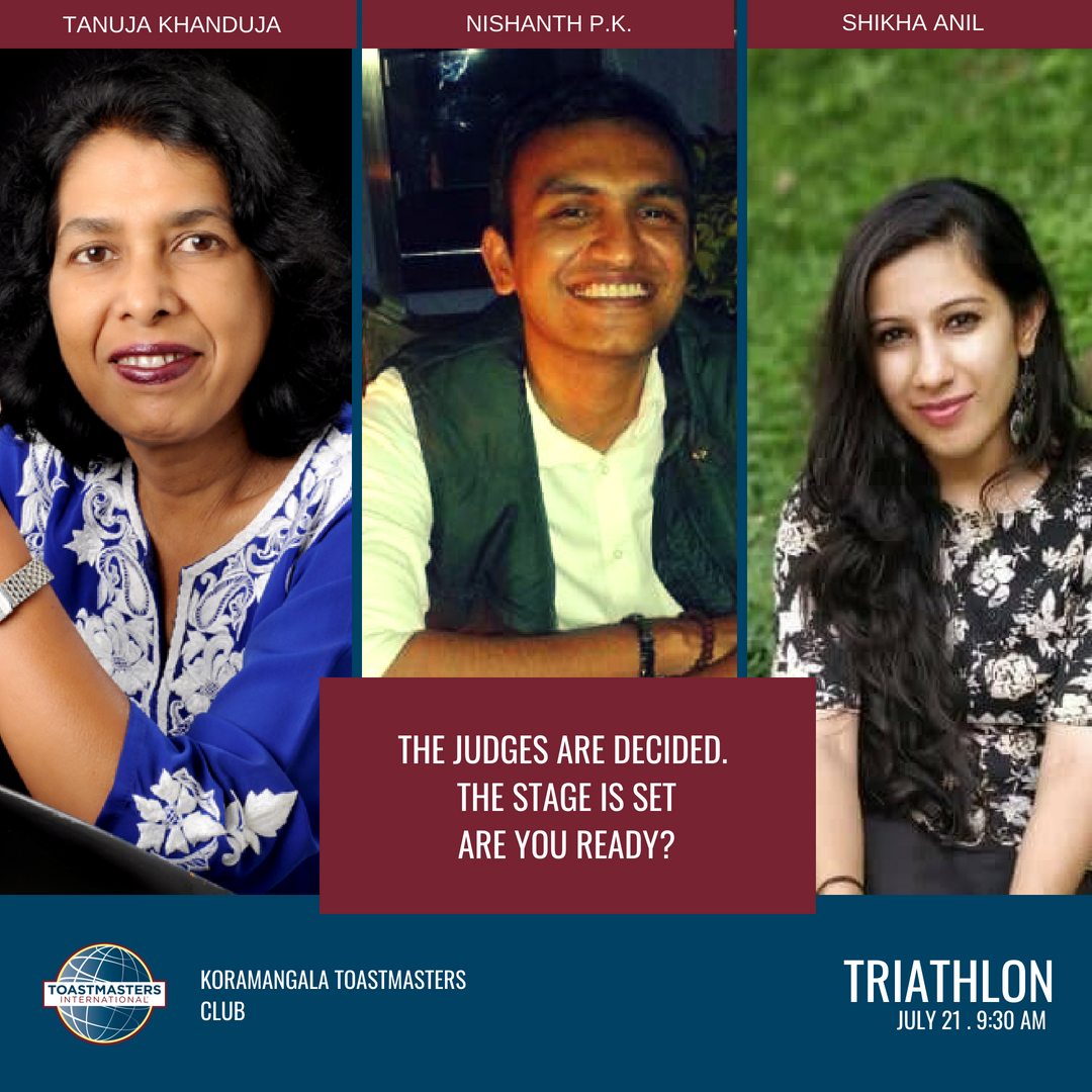 ktmcin's tweet photo. Join us on 21st July for the finale of the Triathlon.
Educational session on Prepared Speeches by Nishanth P.K. followed by a Prepared Speech Contenst
#toastmasters #ktmc #publicspeaking #leadership https://t.co/FHm7PUrcbU