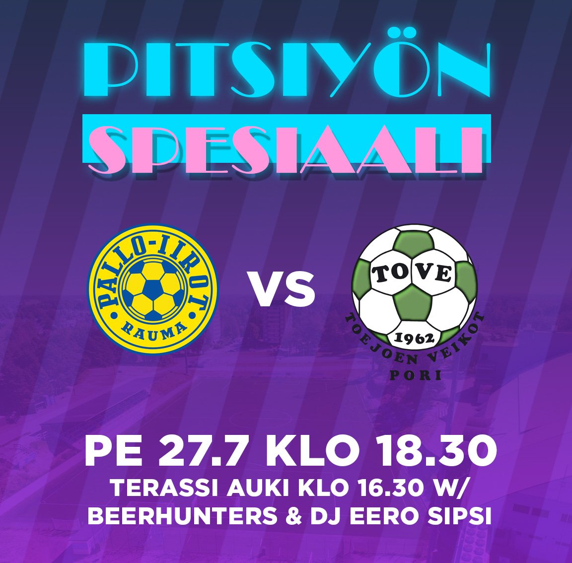 #Pitsiyönspesiaali 2018 📜

1️⃣6️⃣3️⃣0️⃣

Terassi 
DJ Eero Sipsi
<a href="/BeerHunters98/">Beer Hunter's</a>
Hodarikärry

1️⃣7️⃣3️⃣0️⃣

<a href="/kivikylan/">Kivikylän</a> possua

1️⃣8️⃣0️⃣0️⃣

Lapsiparkki
Kioskit
Herneitä
Jäätelöauto

1️⃣8️⃣3️⃣0️⃣

🆚 ToVe

➡️ palloiirot.fi/?x254096=15562…

#PalloIirot