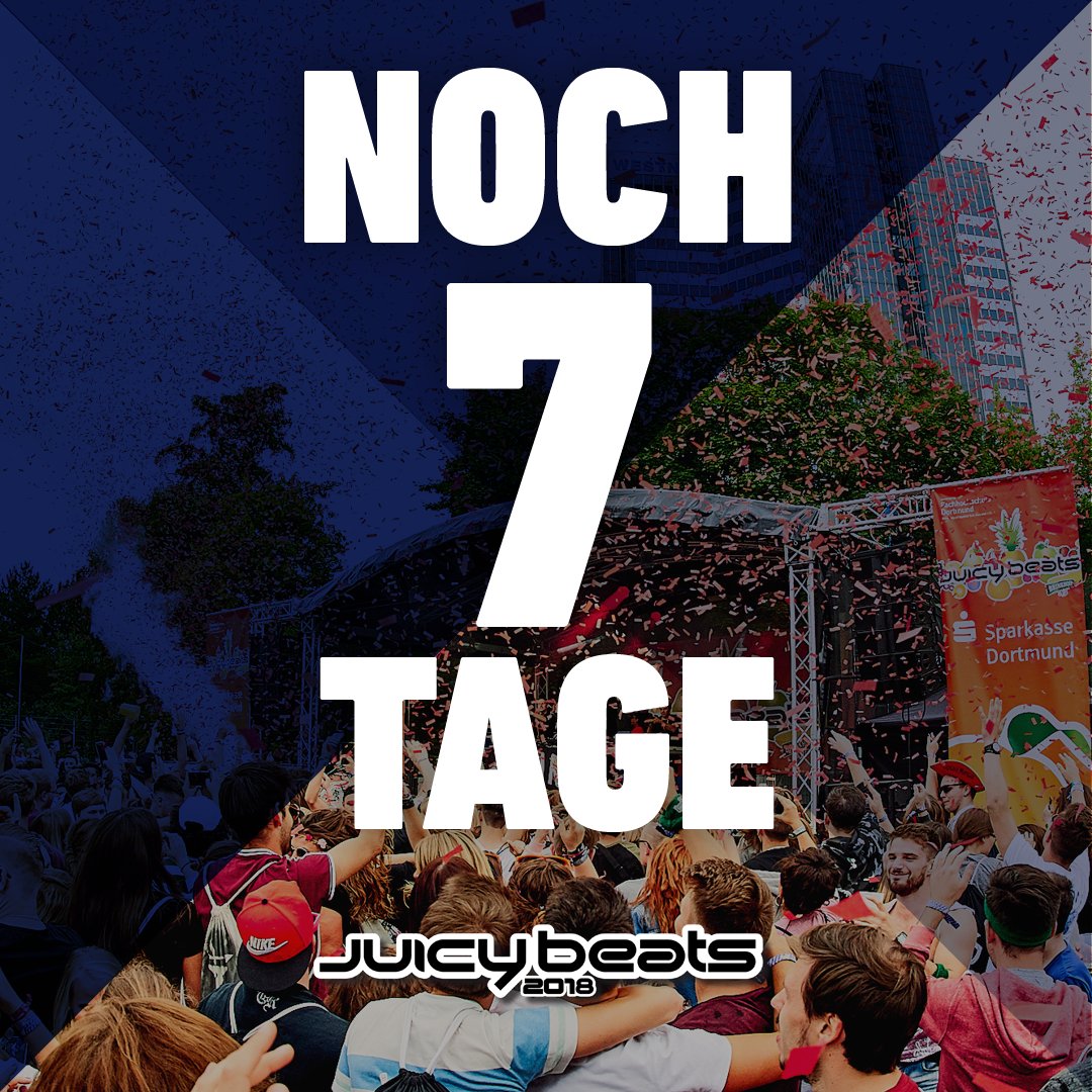 JuicyBeats's tweet photo. Heute in einer Woche geht's endlich los!!! #juicybeats2018 #derCountdownläuft https://t.co/UGQIFNFRh7