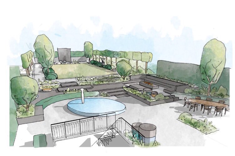 mark_latchford's tweet image. Early concept sketches for a multilevel contemporary garden in London. A @BowlesWyer team effort #gardendesign #waterfeature #infinityedge #firetable #entertainingareas #pebbleseats #gardensculpture #featurewall #floatingstairs #multistemtrees #handdrawing #conceptdesign #sketch