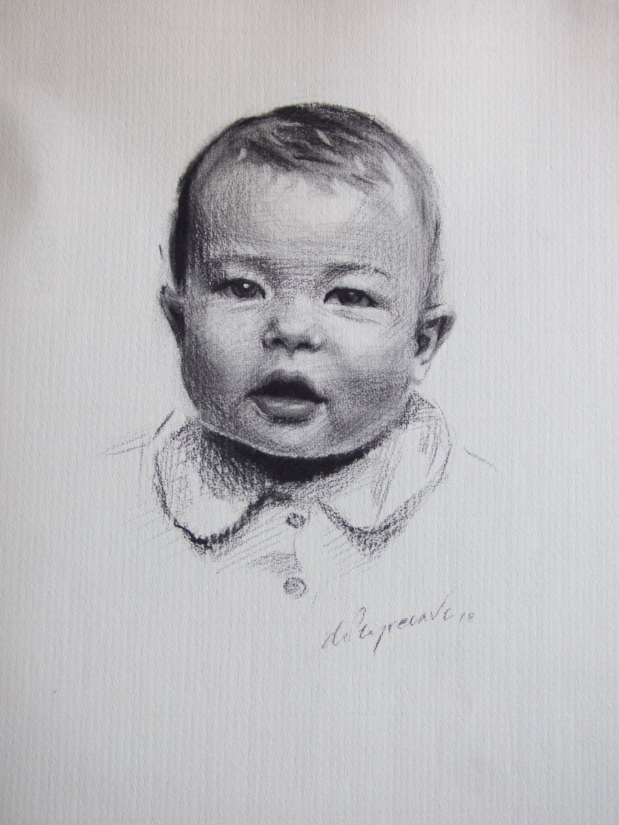 Have adored #drawing this beautiful #babyboy Oscar. #babyportrait #commissionaportrait