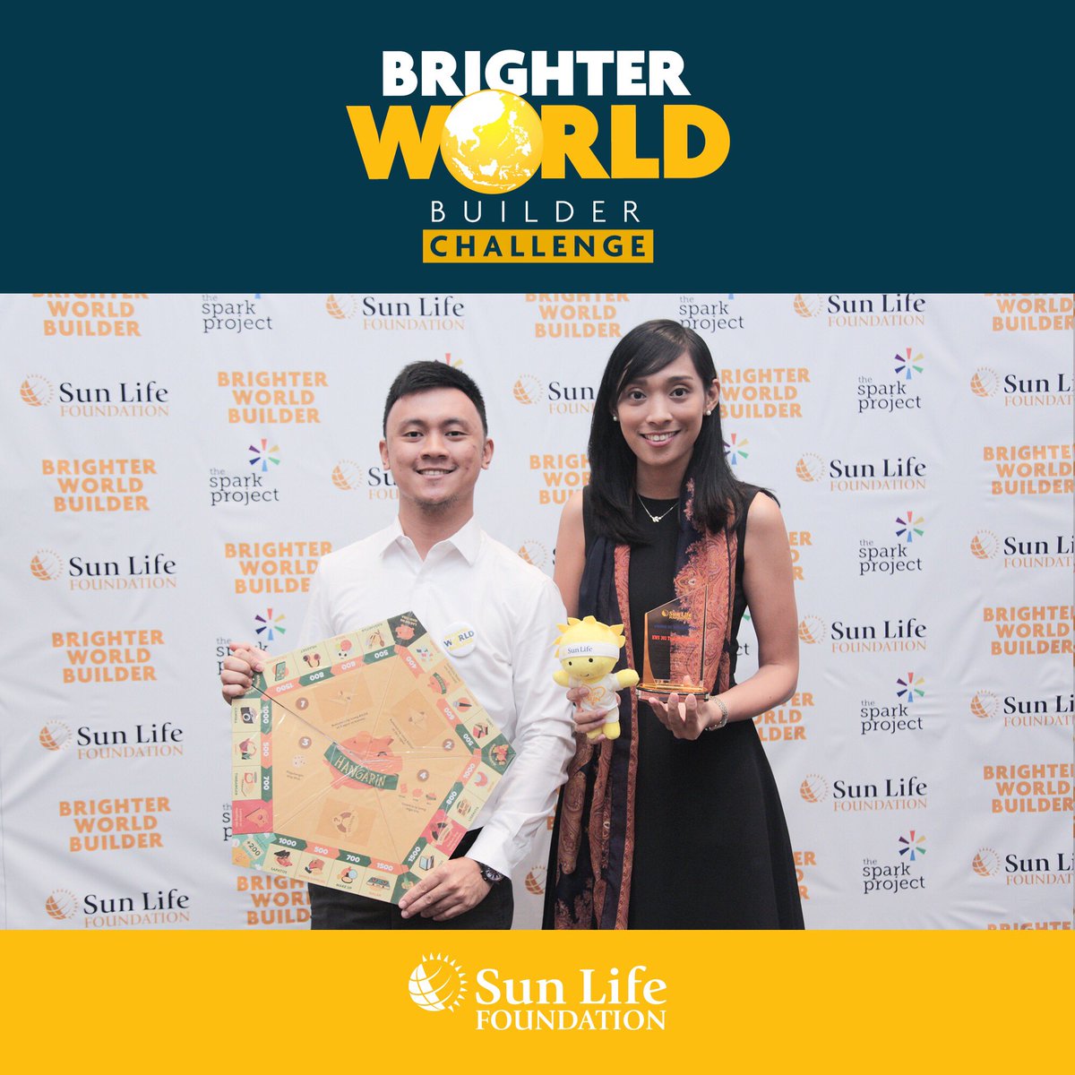 SunLifePH's tweet photo. Making financial literacy fun and engaging is the vision of the KHuSa (Kids Who Save) project of KWS 303 Training Services. Such ingenuity led the Sun Life Foundation to fund their βHangarinβ board game in the #BrighterWorldBuilder challenge with @sparkprojectHQ https://t.co/WNSwEchYTL