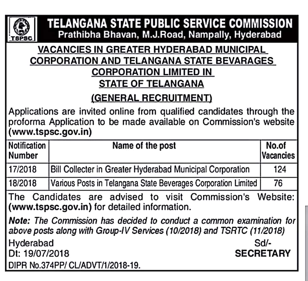 NAJAMZINFO's tweet photo. #TSPSC
#JOBS
#GovtJobs 
#GENERAL_RECRUITMENT

#BillCollecters in #GHMC 
&amp;
#VariousPosts in
#StateBeveragesCorporationLimited https://t.co/e2lwMLsY8A