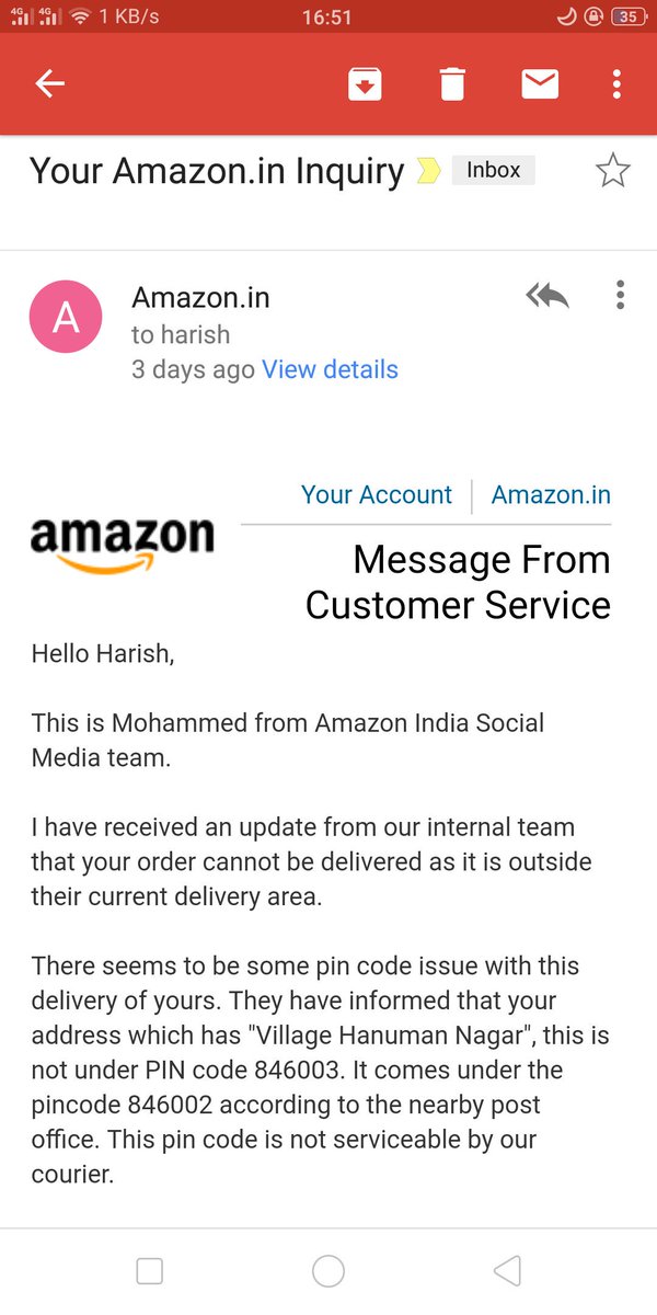 gangofdesigners's tweet image. Your all #AmazonEmployees are robots only, I responded for same issue on 17th but after 3 days they responded back again with same reply which they sent on 17th but no resolution. #HopeLessAmazon