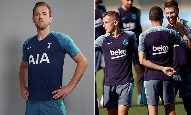 Barcelona 's training top bears striking resemblance to Tottenham 's new blue goalz24.com/post/101854 #WorldCup #WorldCup2018 #Russia2018