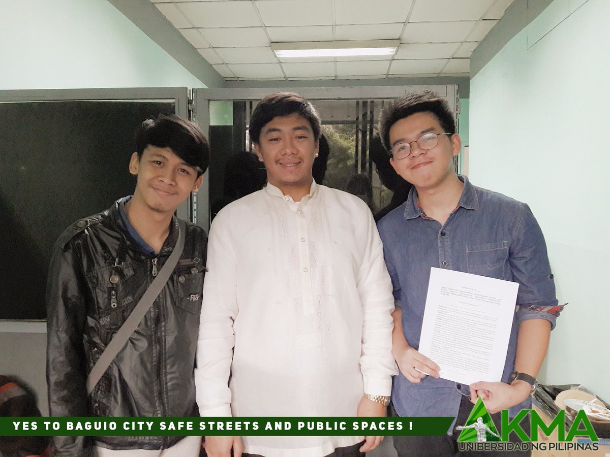 AKMAUP's tweet photo. LOOK: AKMA UP went to the office of the Sangguniang Kabataan Federation in Baguio City Hall and submitted a proposal for a City Ordinance that bans gender-based harassment in Baguio City streets.
#YesToSafeSpaces #SafeSpacesPH https://t.co/aqaE0XcflI