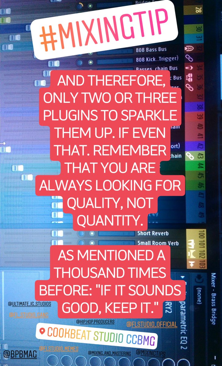 IAmCookbeat's tweet image. #mixingtip #part3 #mixingandmastering #music #hiphop #trap #producers #flstudio #bedroomproducers #homestudio
