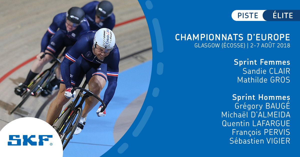 🔄 La sélection sprint pour les Championnats d'Europe Élite Hommes et Femmes de cyclisme sur piste 🇫🇷

#JeRouleAvecSKF | #Glasgow2018