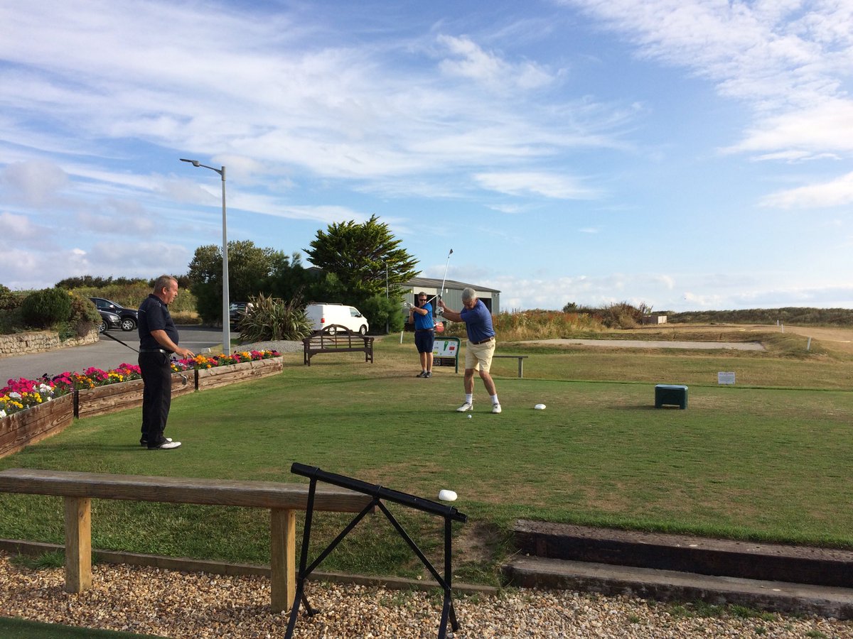 WestCornwallGC's tweet photo. Alan Horne leads the first group out for Coast to Coast @WestCornwallGC 88 teams taking part @mulliongolf #bigfield #whatopen https://t.co/Rw1II2ZNSw