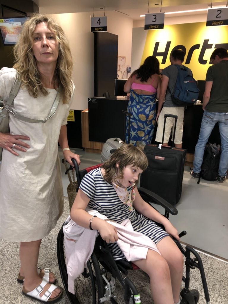 nicholaejohnson's tweet photo. @Hertz distraught disabled daughter suffering at the hands of Hertz at Olbia airport. Mini van book &amp; paid for 6 weeks prior to departure unavailable. Wouldn’t let us take Merc van in parking lot. Missed 1 days holiday Kitt had big seizure due to 3 hour delay trying to resolve it https://t.co/YdyDew135r