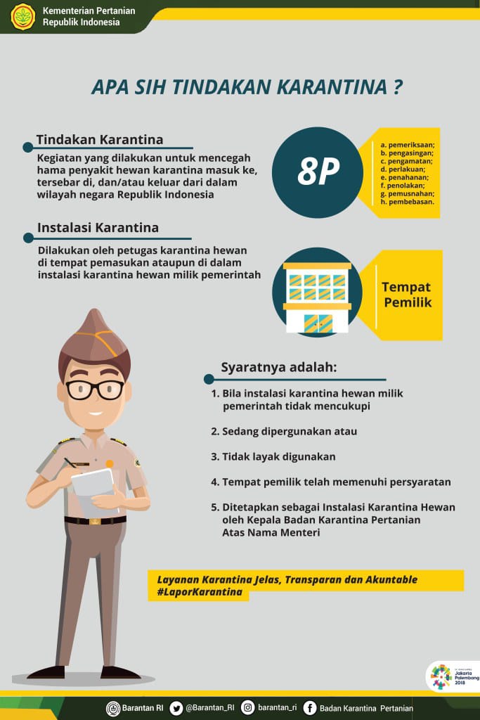 BarantinRI's tweet photo. Apa sih yang dilakukan petugas karantina sebenarnya? Mengapa lalulintas media pembawa baik hewan/ tumbuhan harus melalui pemeriksaan karantina? SImak infografis berikut #LaporKarantina #IIPE2018 @IIPE2018 https://t.co/g1hwn6yOVQ