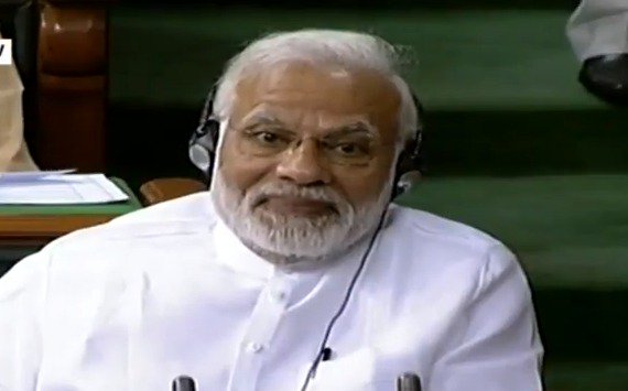 PM Narendra Modi laughs after Rahul Gandhi says 'Pradhanmantri apni aankh meri aankh mein nahi daal sakte' #NoConfidenceMotion
