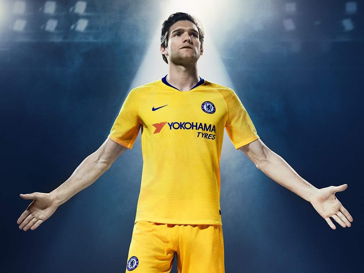 WorldOfCFC's tweet photo. Nike has dropped the new Cheslea away kit for the season 2018/19 , and we're back in yellow!
#THESTAGEISLIT
#CFC https://t.co/bRWIG4Nyju