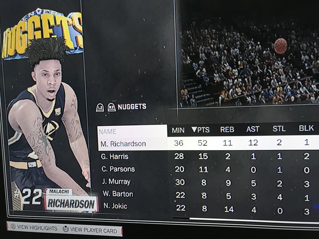 DylanCarroll24's tweet photo. @KingMali23 my friends always ask why I traded for ya on my myLeague. This is why. #RaiseHisOverall #HesADog https://t.co/OVNfhziJFE