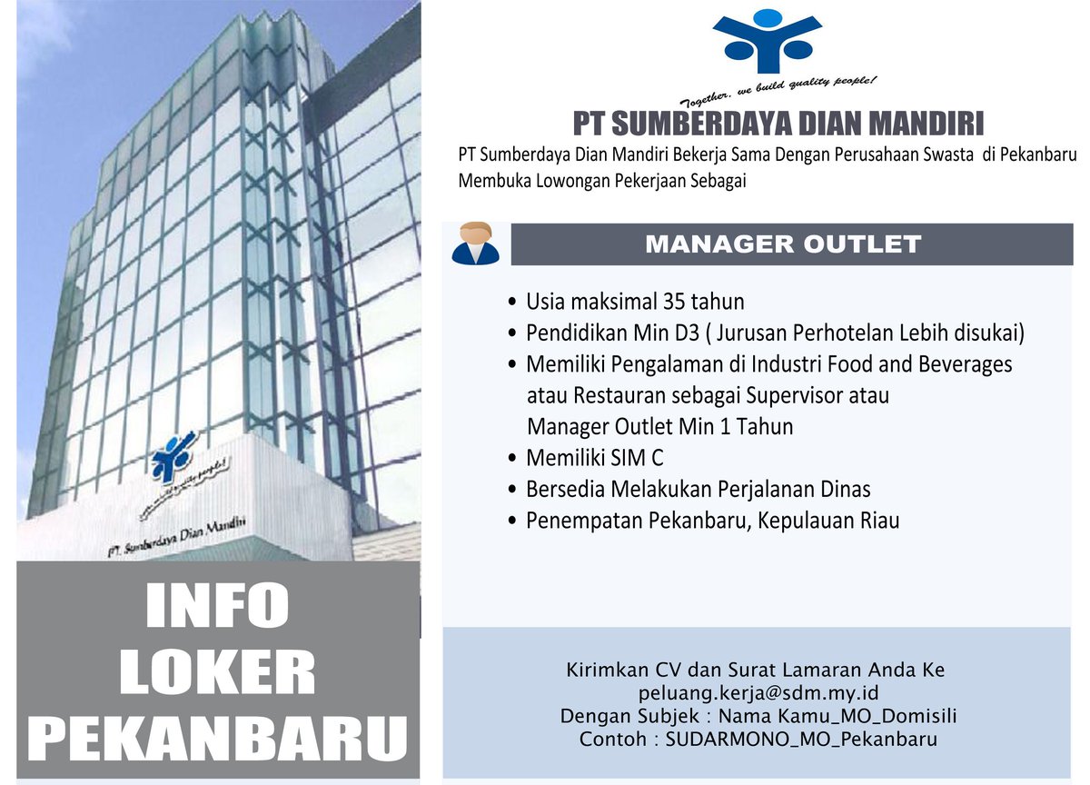 SDM_Loker's tweet photo. #INFOLOKERPEKANBARU #INFOLOKER https://t.co/o2rI4cSjfQ