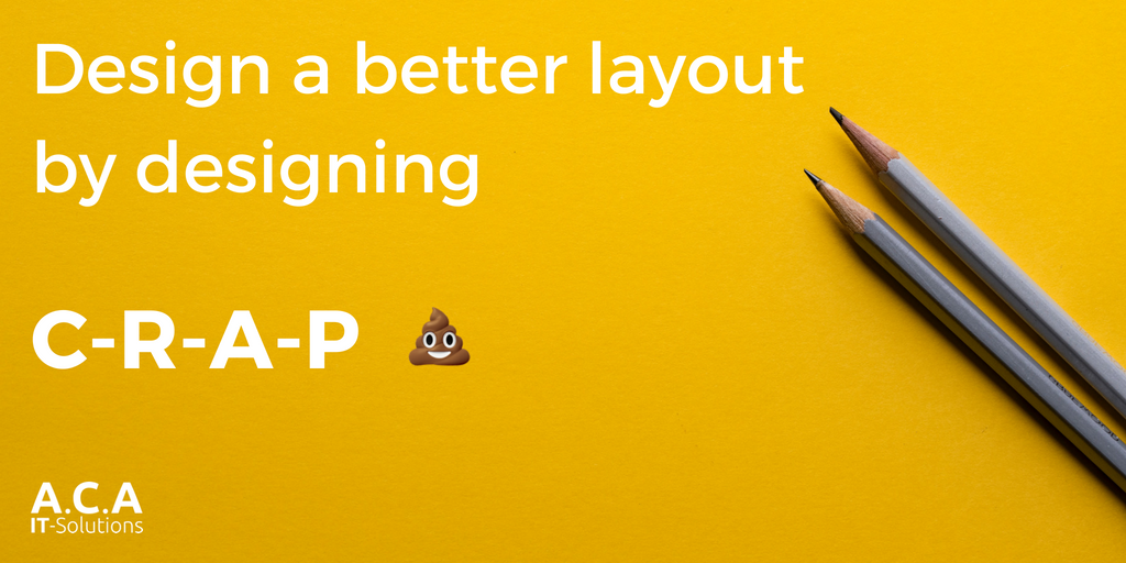 aca_amplifly's tweet photo. Learn to #design a better #layout! In this #blog, we go over the 4 rules for effective layout design: contrast, repetition, alignment and proximity (CRAP).

Read all about it:
https://t.co/2bBgkNX2ox https://t.co/QNZJsQtmX3
