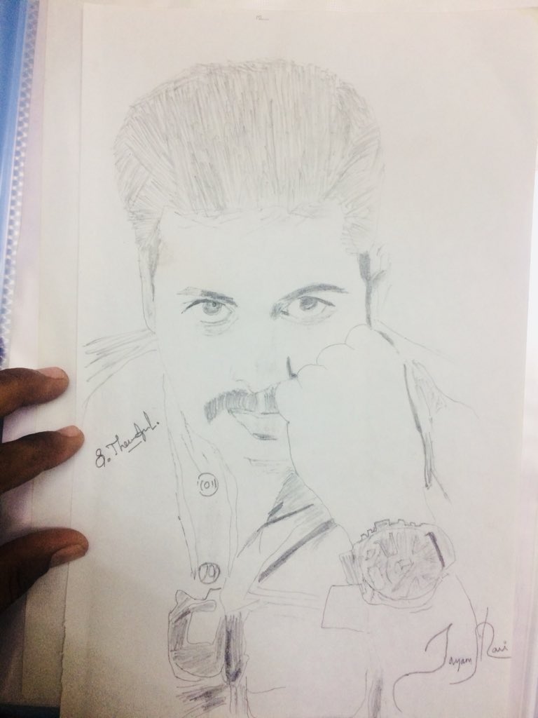 @actor_jayamravi its my #Pencilart anna #thennarasu_arts @jayam_mohanraja @ShaktiRajan @SurajRaviFan @LtbArun_RaviFan @immancomposer