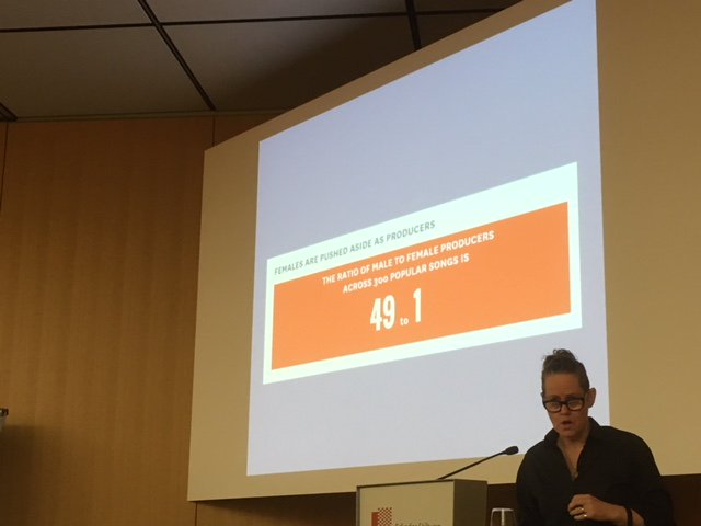 BGottstein's tweet image. Inequality of gender in music is obvious, but noone is asking why, says Sarah Kember #defragmentation #domt18