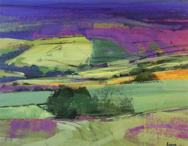 Wishing my followers a good weekend with 'A moorland concerto' Opus 260 which is now ready for a joint exhibition in @CromfordGallery with my husband throughout August. 'Two points of view' (His and hers!) @PDartisans @northyorkmoors #contemporarylandscapepainting