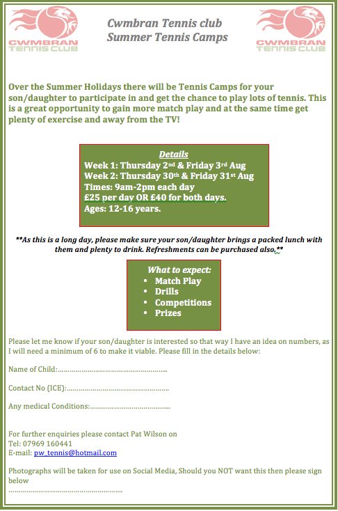 Cwmbran Tennis Club tweet media