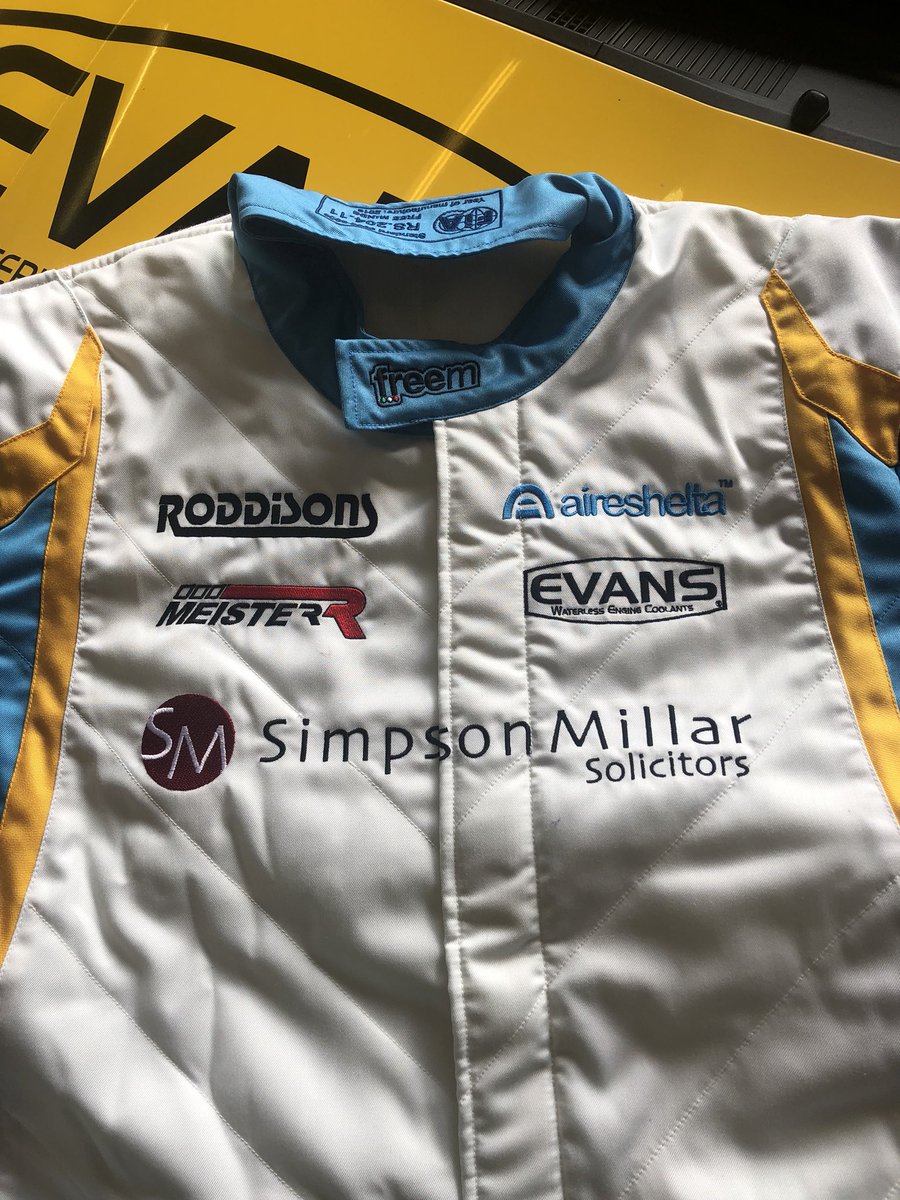 New race suit thanks to @freeM <a href="/Simpson_millar/">Simpson Millar</a> @uk_evans <a href="/MeisterR/">MeisterR</a> <a href="/greenlightins/">Greenlight Insurance</a> <a href="/AiresheltaLtd/">Aireshelta Ltd</a> @MacToolsUK