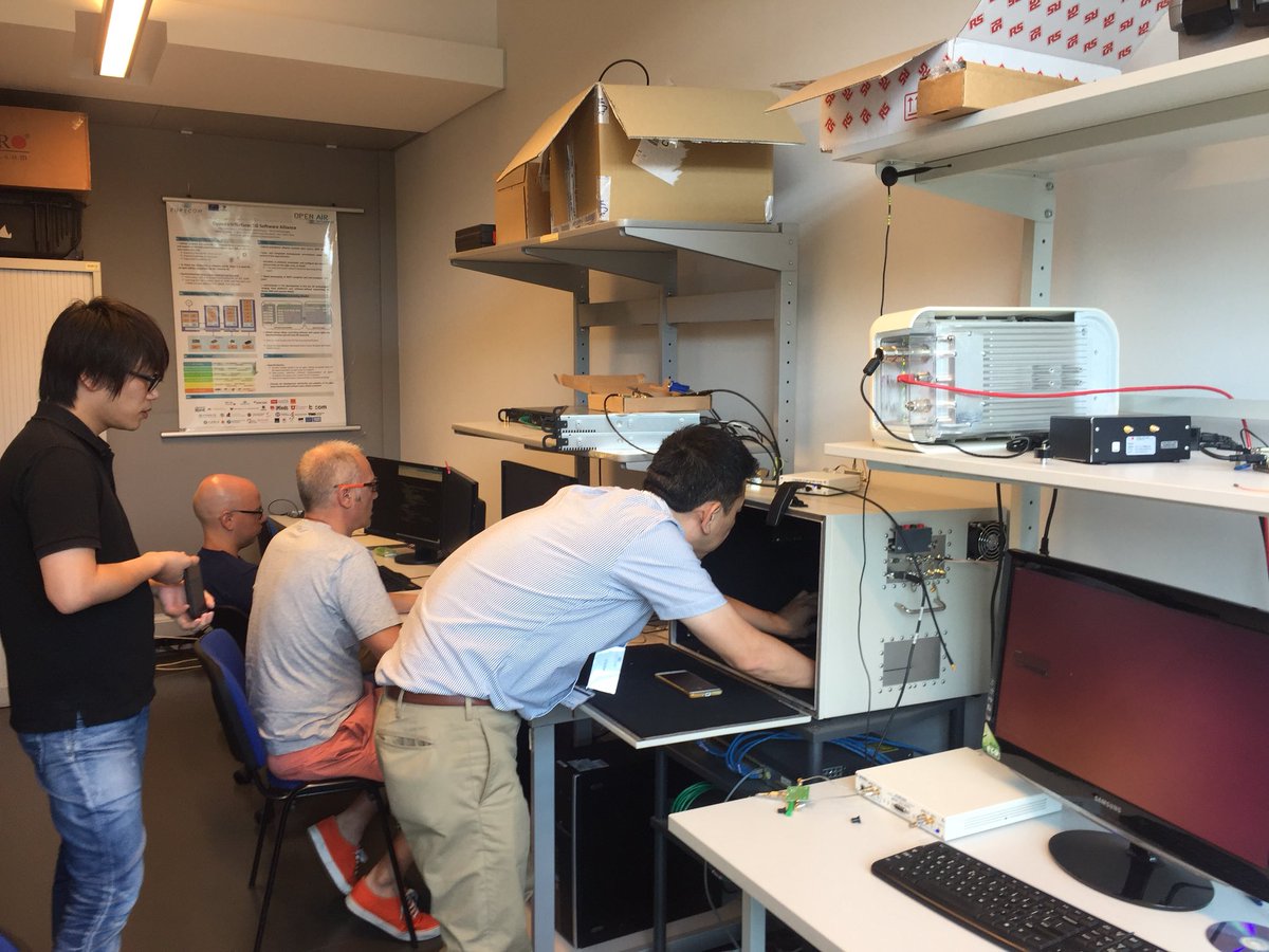 OpenAirInterface (@osalliance5g) on Twitter photo 5th and final day of Fujitsu colleagues’ visit. Today we conclude the FDD and TDD Continuous Integration benches and run attach -ping-detach and plan end of August goals <a href="/Fujitsu_Global/">Fujitsu Global</a> <a href="/EURECOM/">La Com EURECOM</a> <a href="/OpenCellular/">OpenCellular</a> base station can also be seen on the right 😉 5th and final day of Fujitsu colleagues’ visit. Today we conclude the FDD and TDD Continuous Integration benches and run attach -ping-detach and plan end of August goals <a href="/Fujitsu_Global/">Fujitsu Global</a> <a href="/EURECOM/">La Com EURECOM</a> <a href="/OpenCellular/">OpenCellular</a> base station can also be seen on the right 😉